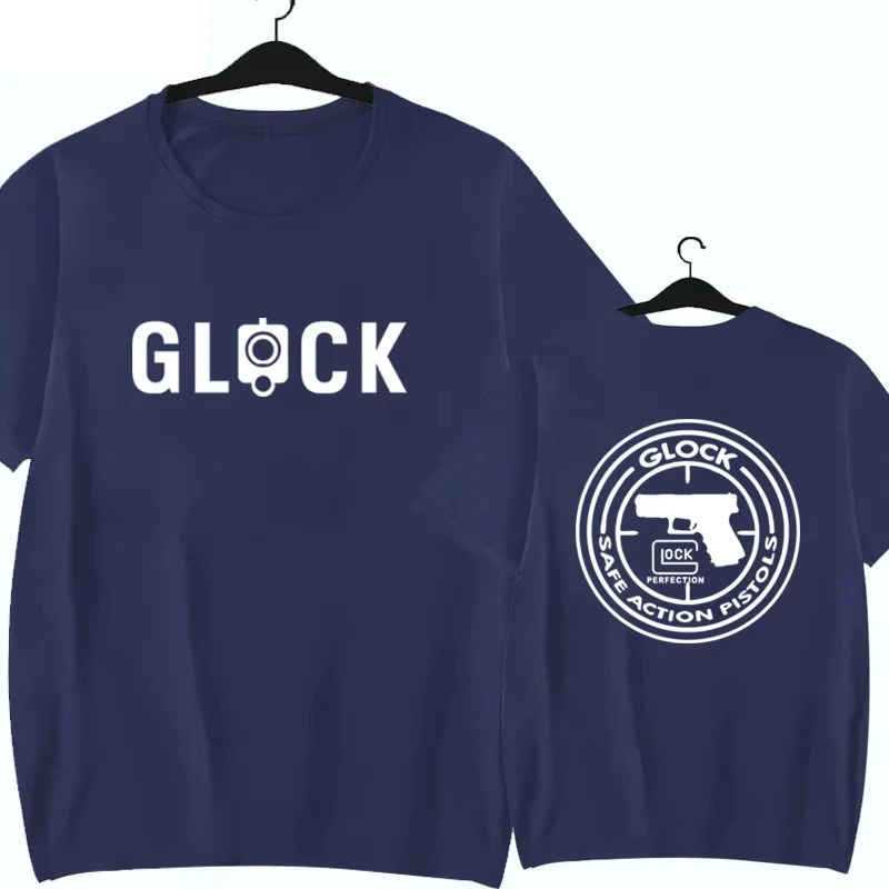 Men's Graphic Glock T-Shirt Cotton Sweat Wicking Breathable High Quality Casual Tee for Tactical Shotgun Fans Streetwear
