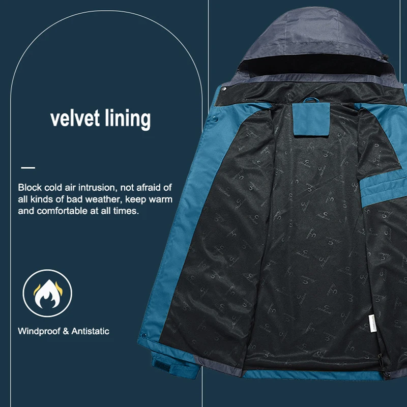CHRLCK Men's Waterproof Hiking Jacket Large Size Windproof Windbreaker Camping Hunting Running Trekking Fishing Fleece Coat Men hiking jackets waterproof hiking jackets waterproof jacket waterproof coats