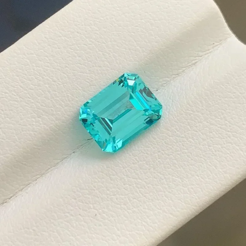 

Ruihe New Popular Emerald Cut Lab Grown Paraiba Sapphire Semi-precious Gemstone for Earrings Ring Necklace Jewelry Making