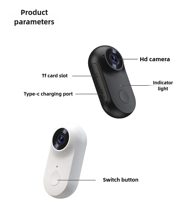 HD 1080P Dog Tracker Collar Cat Collars Camera Lightweight Sport Action Camera Video Photo Records Mini Body Cam Pet Supplies