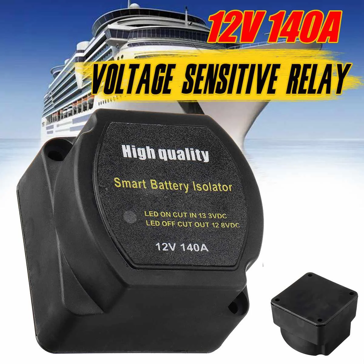 Relè Di Carica Diviso Sensibile Alla Tensione Vsr 12V 140A Per Camper Car Rv Yacht Steamer Smart Dual Battery Isolator