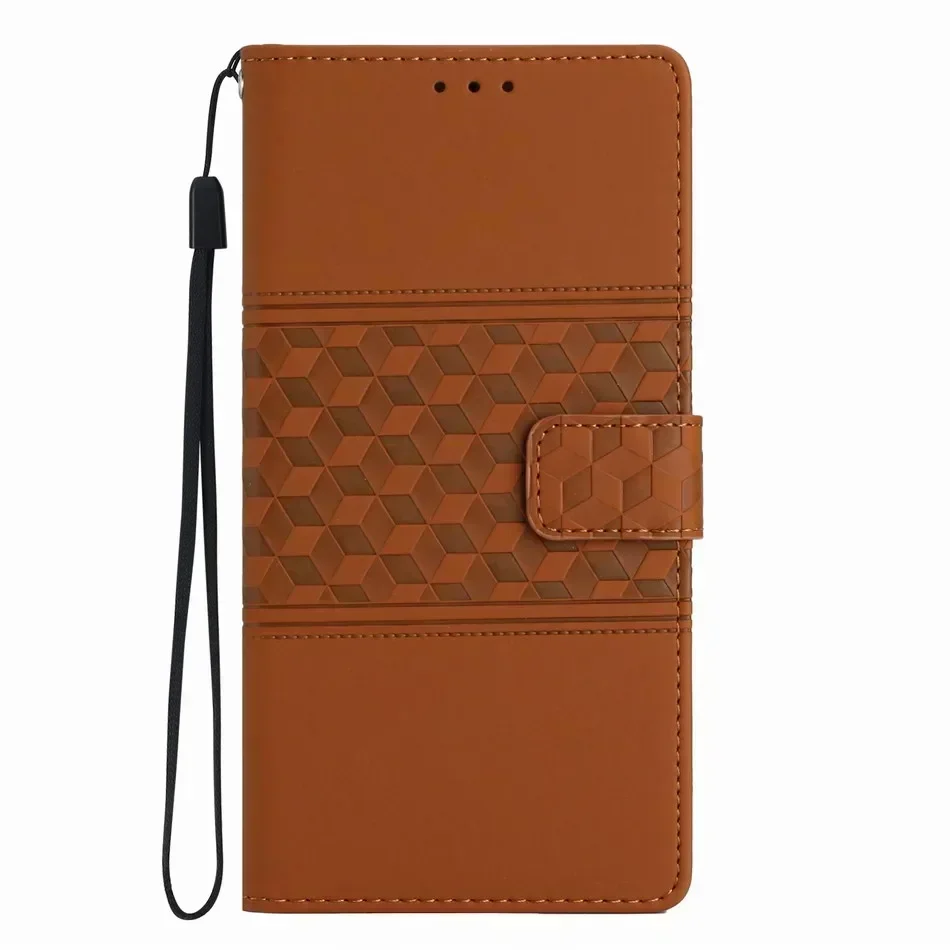 Versatile Grid Pattern Wallet Phone Case Cover