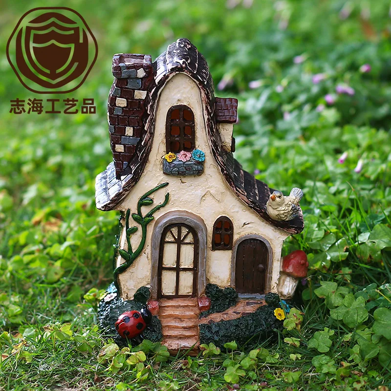 

Garden fairy tale cottage ornaments outdoor decoration birthday gift scene props resin crafts