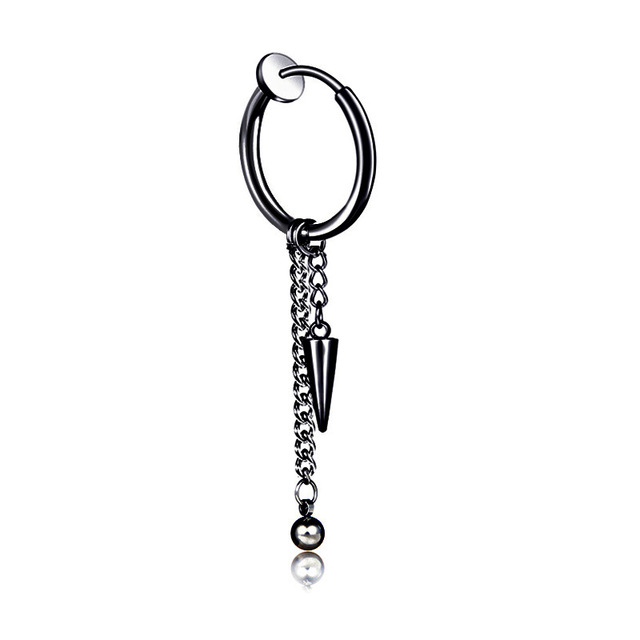 Piece New Popular Stainless Steel Painless Ear Clip Earrings For Men/Women Punk Black Non Piercing Fake Earrings Jewelry Gift