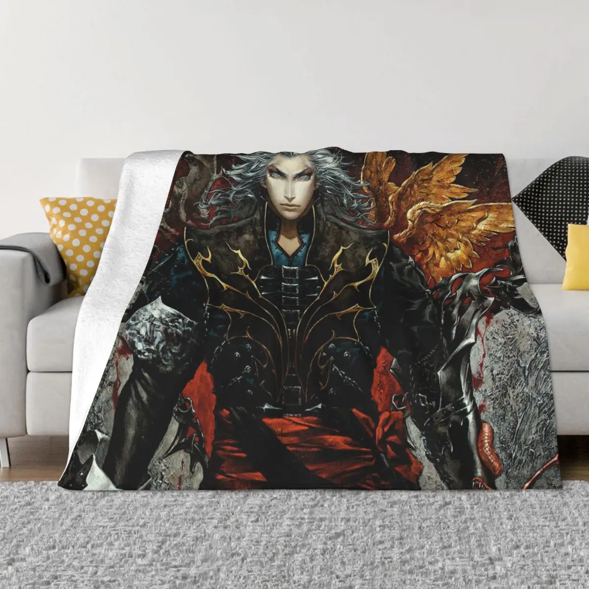 

Hector Castlevania Flannel Throw Blanket Game Anime Blankets for Sofa Office Soft Plush Thin Quilt