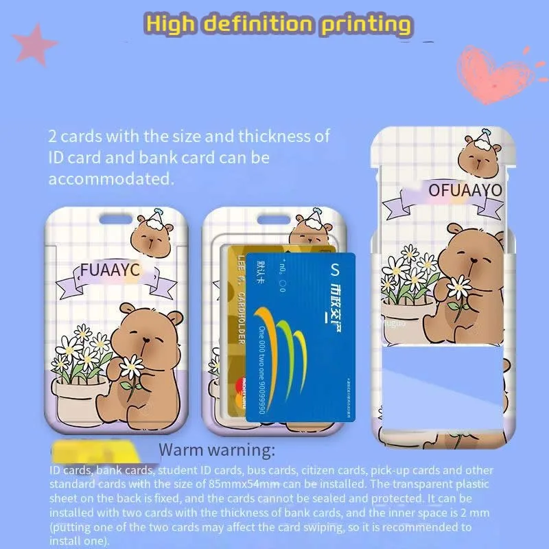 Porte-badge Capybara Avec Lanière Rétractable – Mignon Et Pratique Pour Carte D’identité, Professionnelle Ou étudiante
