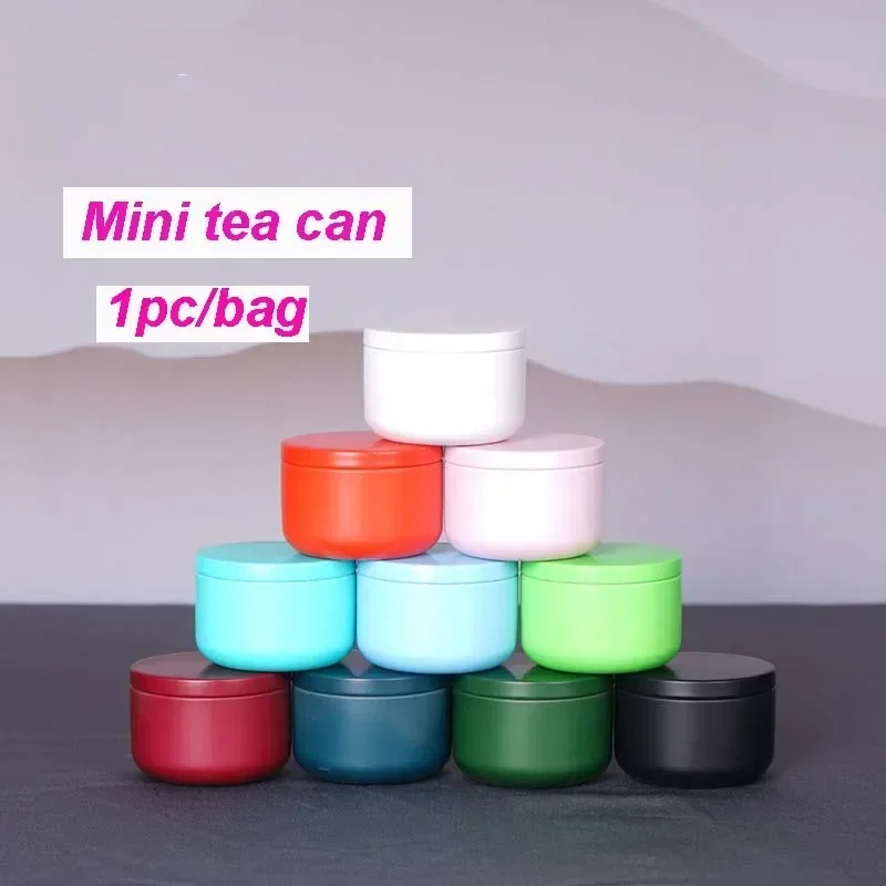 1Pc 30ml Mini Tin Box Metal Small Storage Empty Pot Tea Box Containers Candle Cans Candy Mini Round Cans Portable Packaging tea tin box