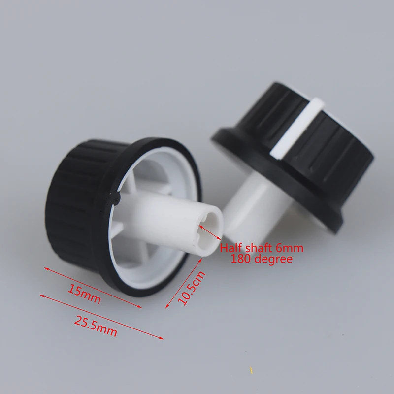 

2PCS 25*25.5MM Rubber Half Shaft Knob Potentiometer Rotary Encoder Volume Switch Material Rubber home improvement products