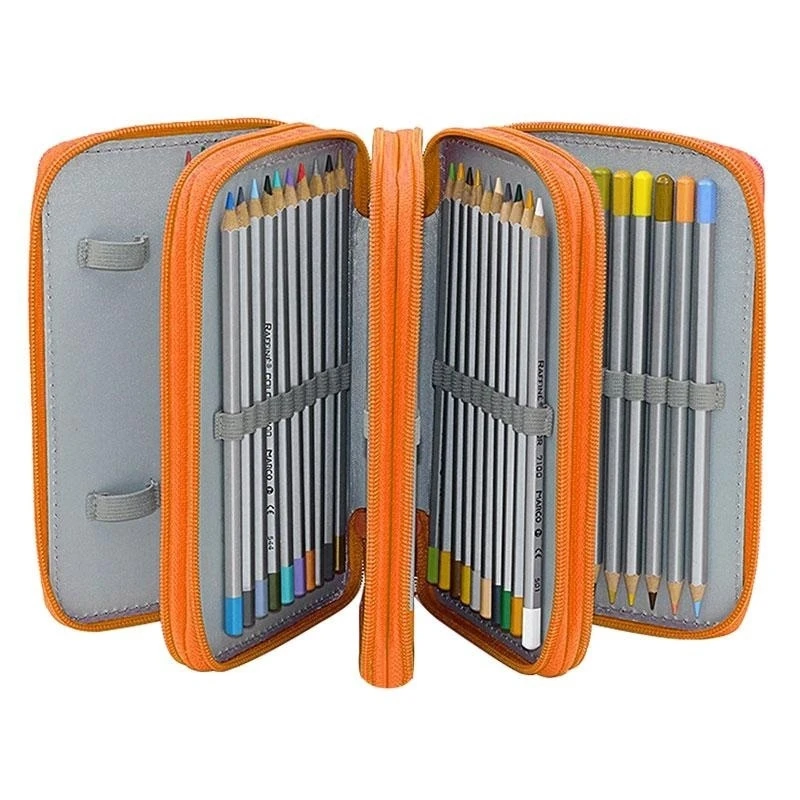 72 Holder Slots  4 Layer  Colored pencil case Large Portable Watercolor Pencil bag