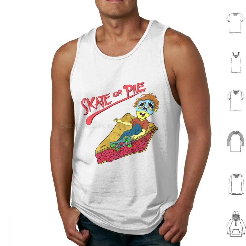 Skate Or Pie! The Search For Double Trouble Tank Tops Print Cotton Skateboarding Sk8 Sk8 Or Die Sk8 Or Pie Skate Or Die