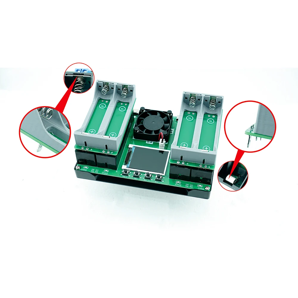 Type-C 4Channel Battery Capacity Tester LCD Display MAh Lithium Digital Battery Detection Module for 18650/21700