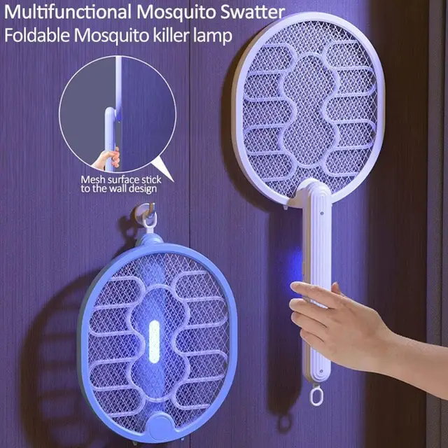 2W Elektromos Szúnyog Swatter Szúnyoggyilkos Lámpa Usb Szabadban Lévő Otthoni Taszító Ütő Gyilkos Recharg J1Q1