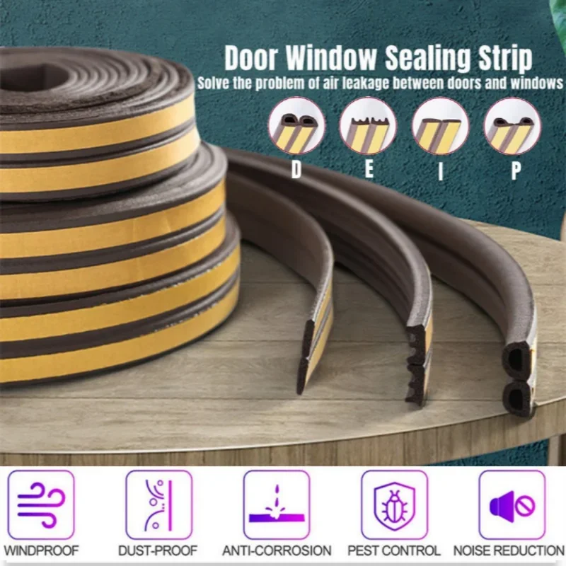 20m Door Weather Stripping Sealing Anti-Collision Rubber Seal Draught Excluder Tape Self Adhesive door seal strip sealing strip tape window seal strip sealing tape sealing strip rubber seal strip rubber door weatherstripping door weatherstripping