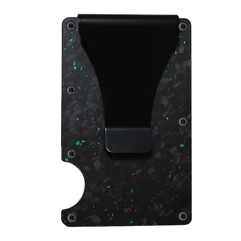 Herren RFID-Blockierende Geldbörse Metall-Kartenhalter Schlankes Kreditkartenetui aus Kohlefaser Geschäfts-Bankkartenhalter mit Geldklammer EDC – Detail 6