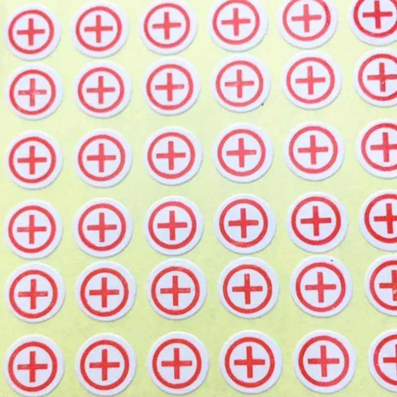 Positive And Negative Labels Stickers 8mm Coated And Paper Plus Round Stickers Minus H4q0 general stickers