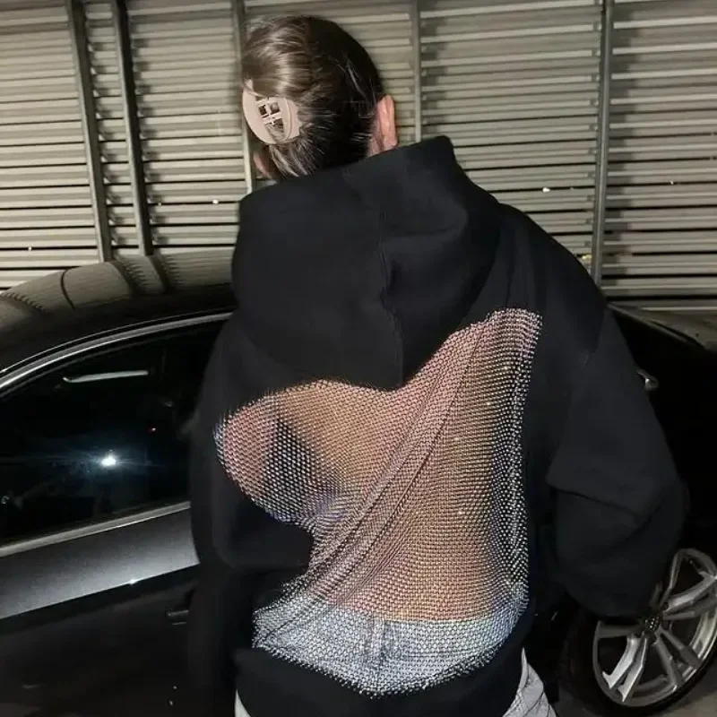 Women Transparent Long Sleeve Hoodie