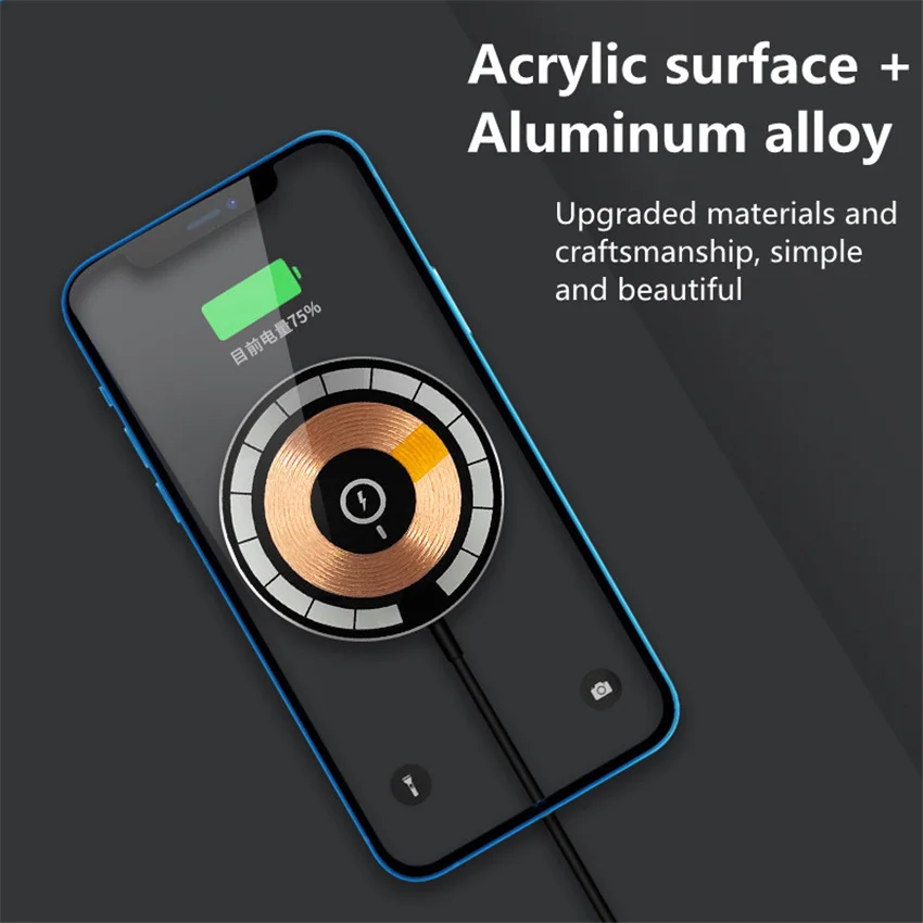 65 واط المغناطيسي شاحن لاسلكي الوسادة USB + نوع C...