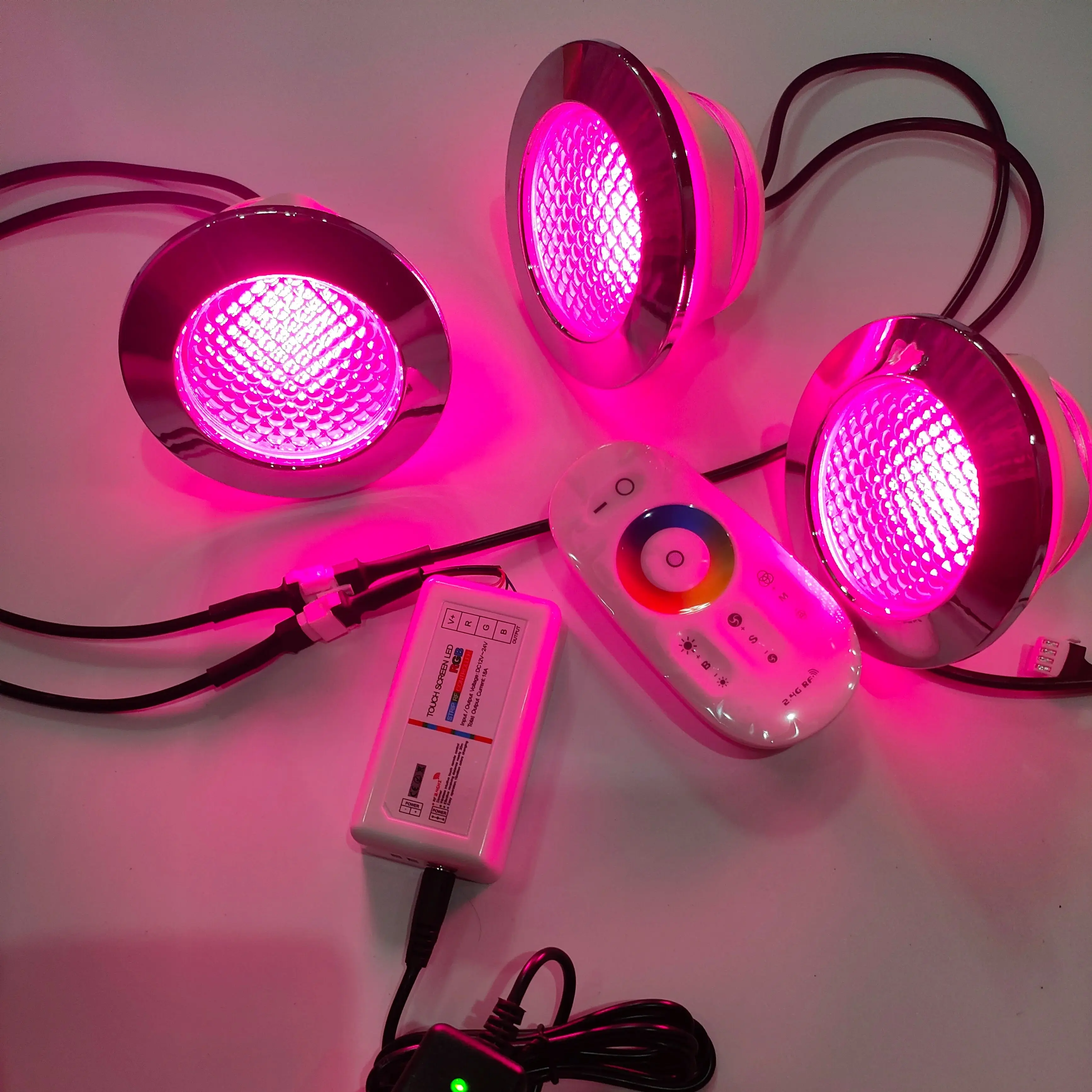 3개 RGB LED 온수 욕조 조명 스파 월풀 램프 변색 홀 65mm 3w 크리스탈..