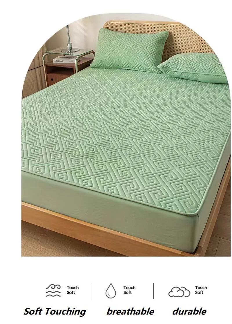 Description Picture 3 of itemWaterproof Quilted Mattress Cover Raw Cotton Anti-bacterial Bed Pad Protector Cover Customized Bed Cover Not Included Pillowcase