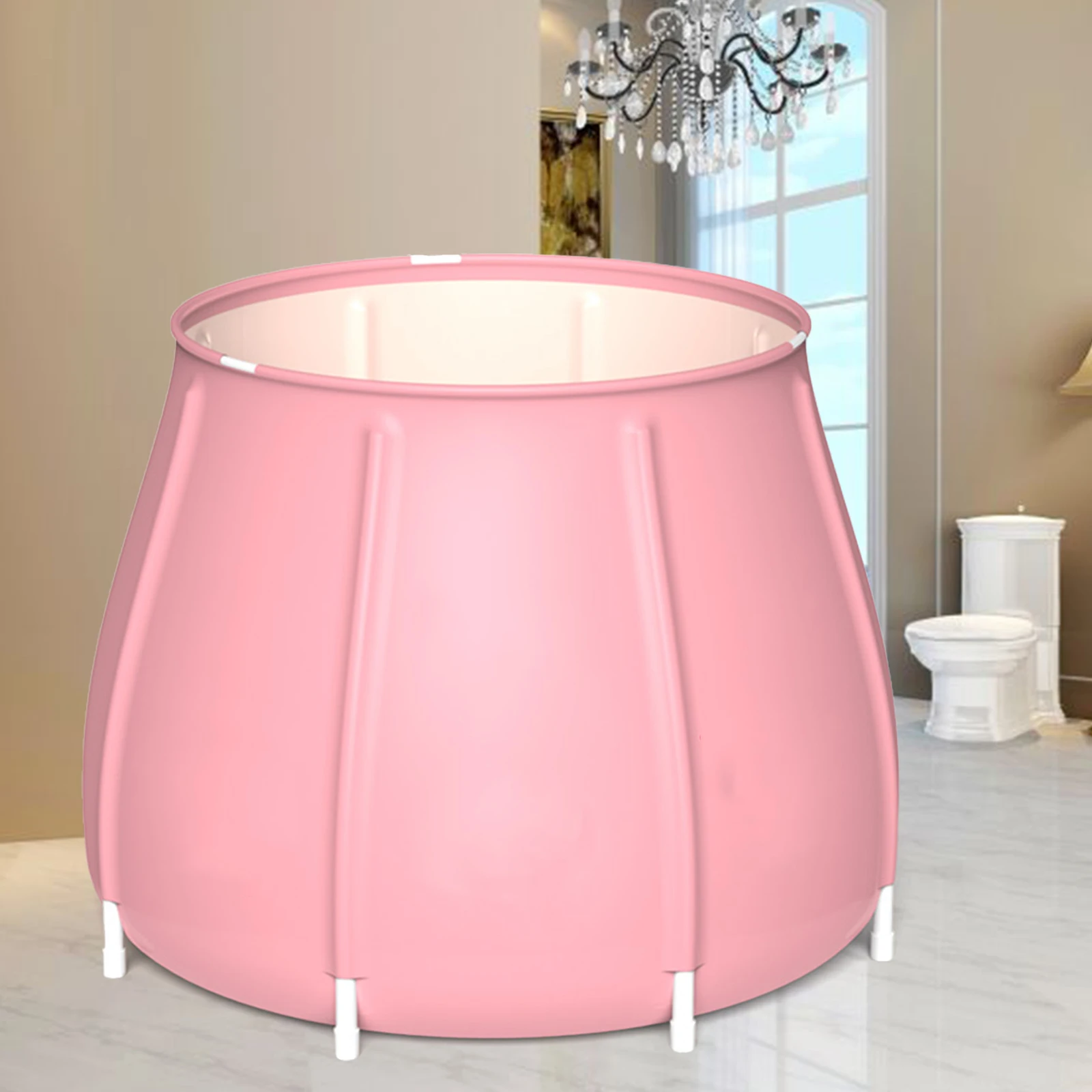 

Portable Bathtub Adults Foldable SPA Soaking Standing Bath Tub PVC Hot Bath Tub