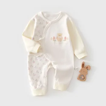 AYNIGIELL رومبير أطفال فائق النعومة للجنسين 0-6 أشهر - 100% قطن بدون عظم، بيجامة بأكمام طويلة للفصول الأربعة 2