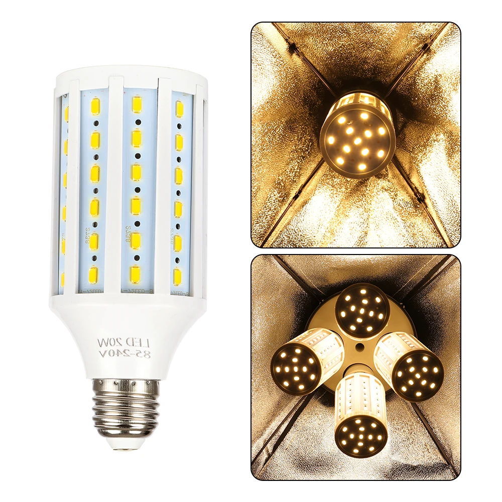 사진 스튜디오 Softox 전구 사진 5500K 3800K 20W LED 비디오 조명 옥수수 램프 전구, 일광 E27 소켓, 고품질 16 개