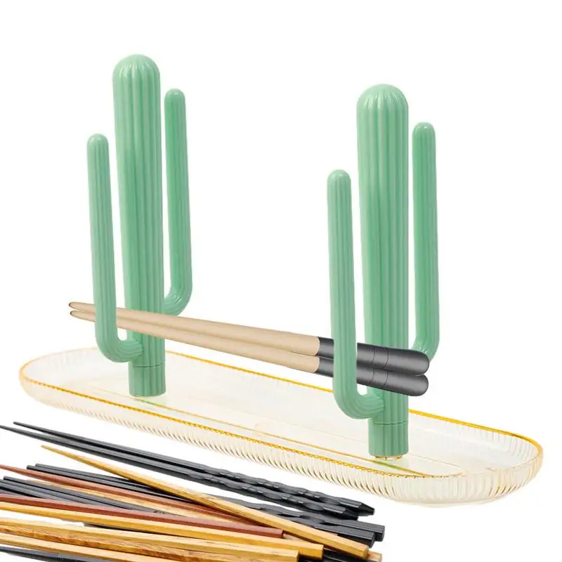 

Chopsticks Storage Holder Anti-slip Utensil Drain Shelf For Chopsticks Cactus Shape Design Kitchen Tool Utensil Drying Rack For