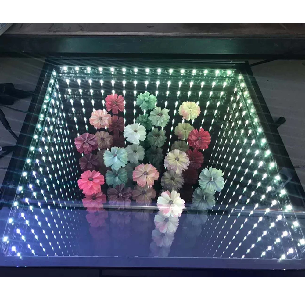 

2019 new custom new infinity flower wedding decoration rental magnetic led dance floor for sale