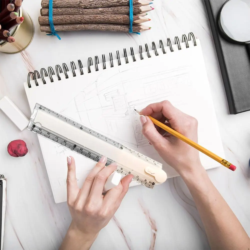 다기능 30CM 접이식 자, 투명 눈금, 접이식 직자, 간편 보관, 측정 자, 선물용