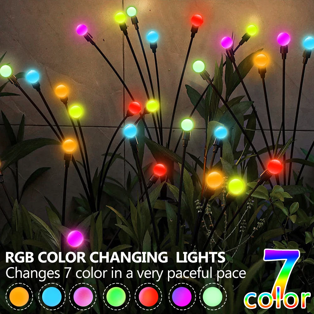 Solar Firefly Garden Lights – 10 LED Waterproof 3