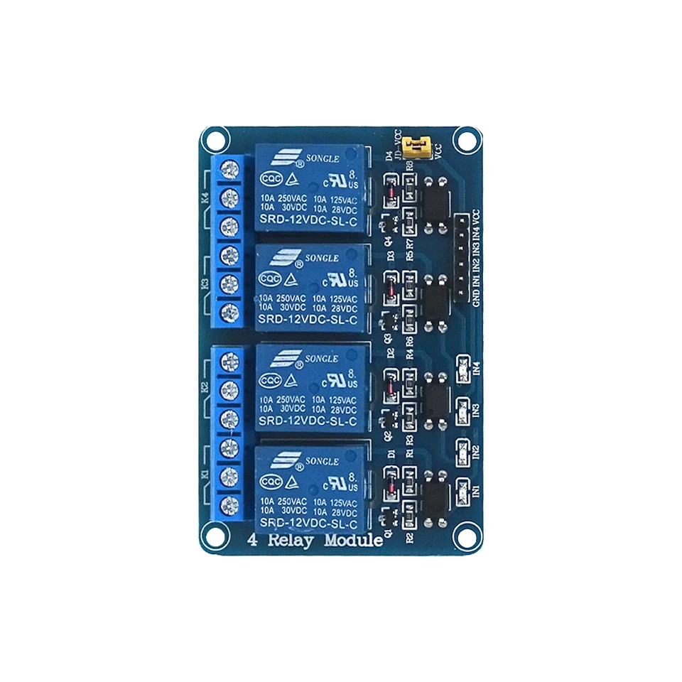 Opto Isolated Relay Board 4 Channel DC 5V Relay Module With Opto ...