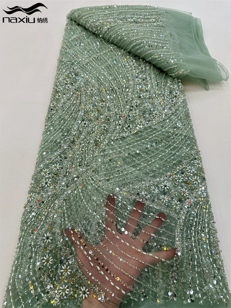 

Madison-French Groom Lace Fabric, High Quality, African, Nigerian Sequins, Mesh Net, Wedding Party Material, 2024