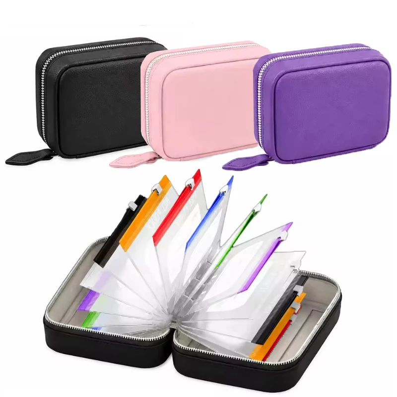 Waterproof Travel Medicine Organizer Bag with 14 Zippered Pouches