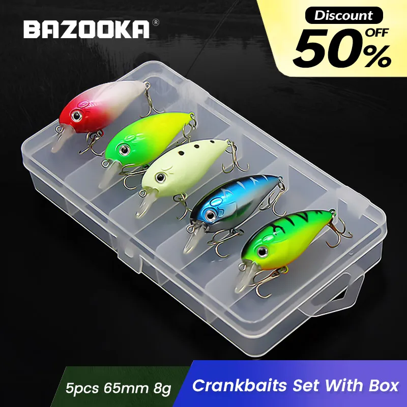 Bass Fishing Lures For Beginnersbass Fishing Lure Set - 6-color Topwater  Crankbait For All-season Fishing