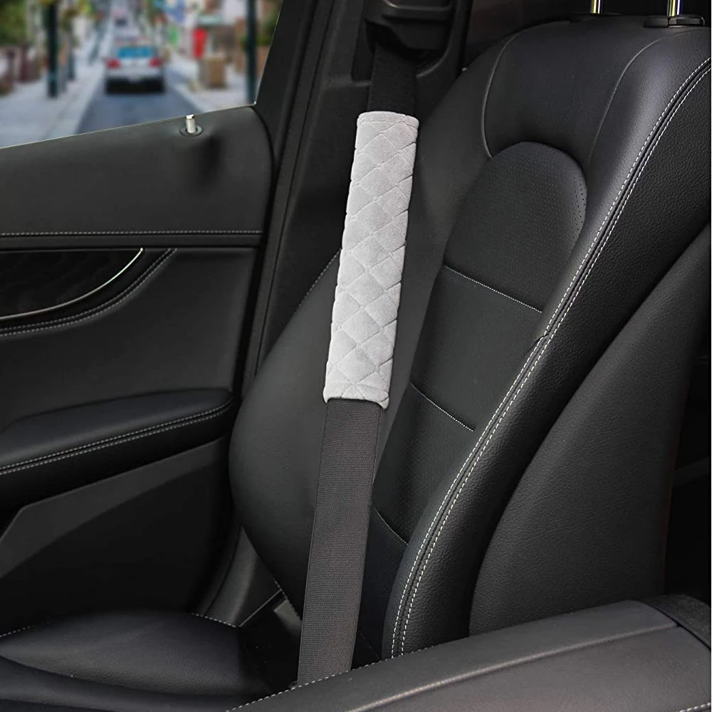 Car Seat Belt Accessory Universal Adjustable Plush Car Seat Belt Cover Shoulder Pad For Kids Adults Interior