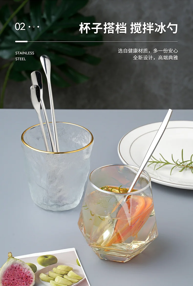 Description Picture 4 of itemJapanese Style Long Handle Mixing Spoon 304 Stainless Steel Coffee Scoop Honey Ice Cream Scoop Bar Bartender Seasoning Ladle