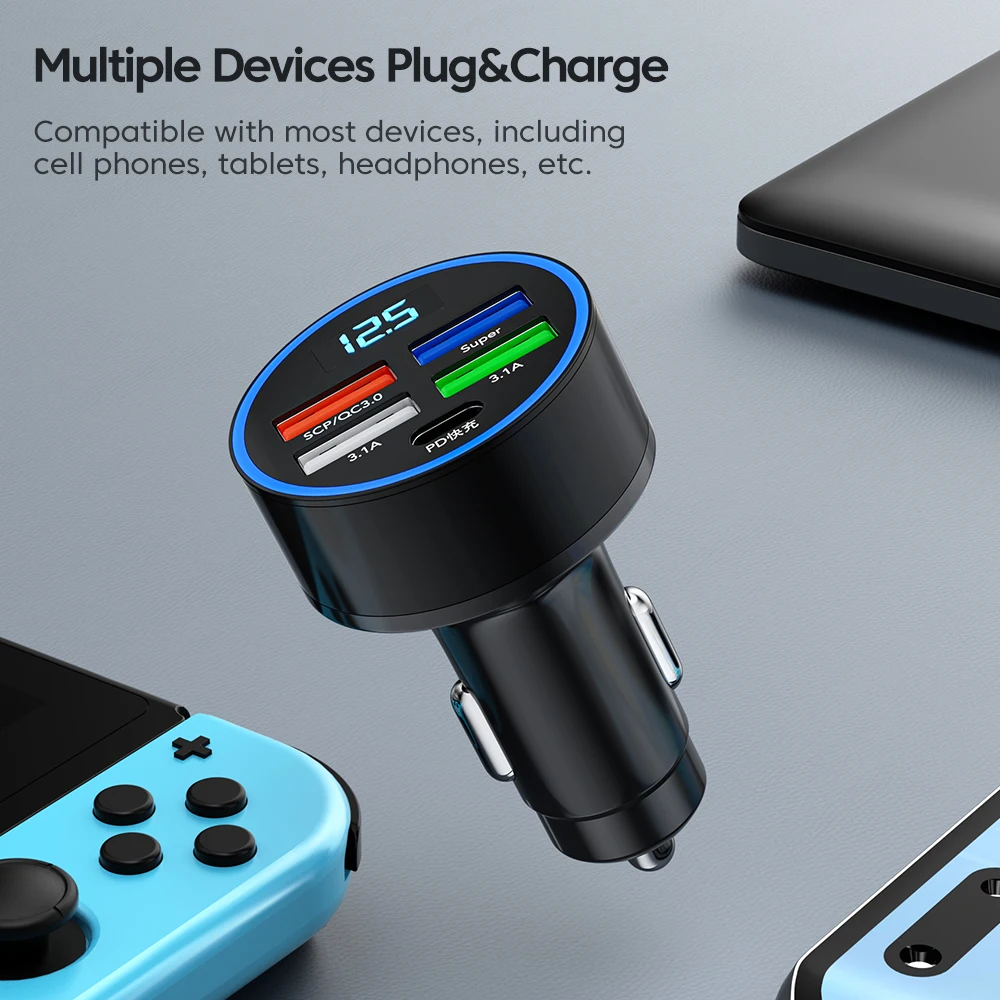Olaf 150W Super Fast Car Charger Mobile Phone USB Type C Charger Car iphone Samsung Huawei Fast Charging Cargador Auto car charger,car phone charger,phone charger