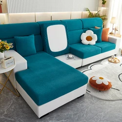 Elegant Jacquard Twill Sofa Slipcover - Elastic Furniture Protector - 1pc Single seat (Color  09)