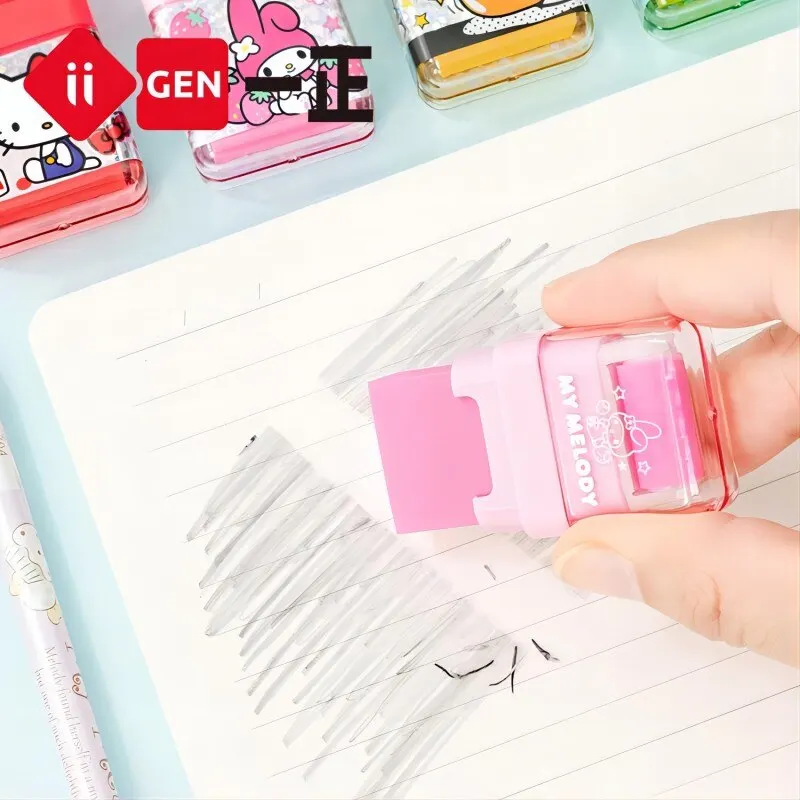 Pencil Eraser 2pcs Sanrio Roller Eraser Hellokitty Melody School Stationery Correction Supplies Correcting Plastic Rubber Pachacco