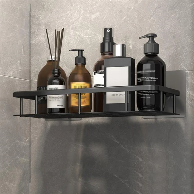 Punch-free Bathroom Shelf Shelves Wall Mounted Shampoo Storage Rack For  Kitchen Holder Square Aluminum Bath Organizer Accessorie - AliExpress