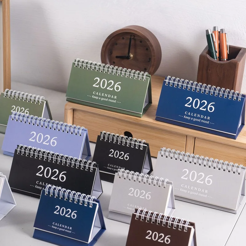 English Mini Desk Calendar 2026 Simple Style Desktop Display Portable Calendar Desktop Decoration Handmade Diary