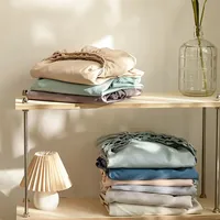 Cotton Bed Fitted Sheet Soft Mattress Cover Solid Color Non Slip Adjustable Bed Covers Single/Double/Queen/King Size Bedsheet 3