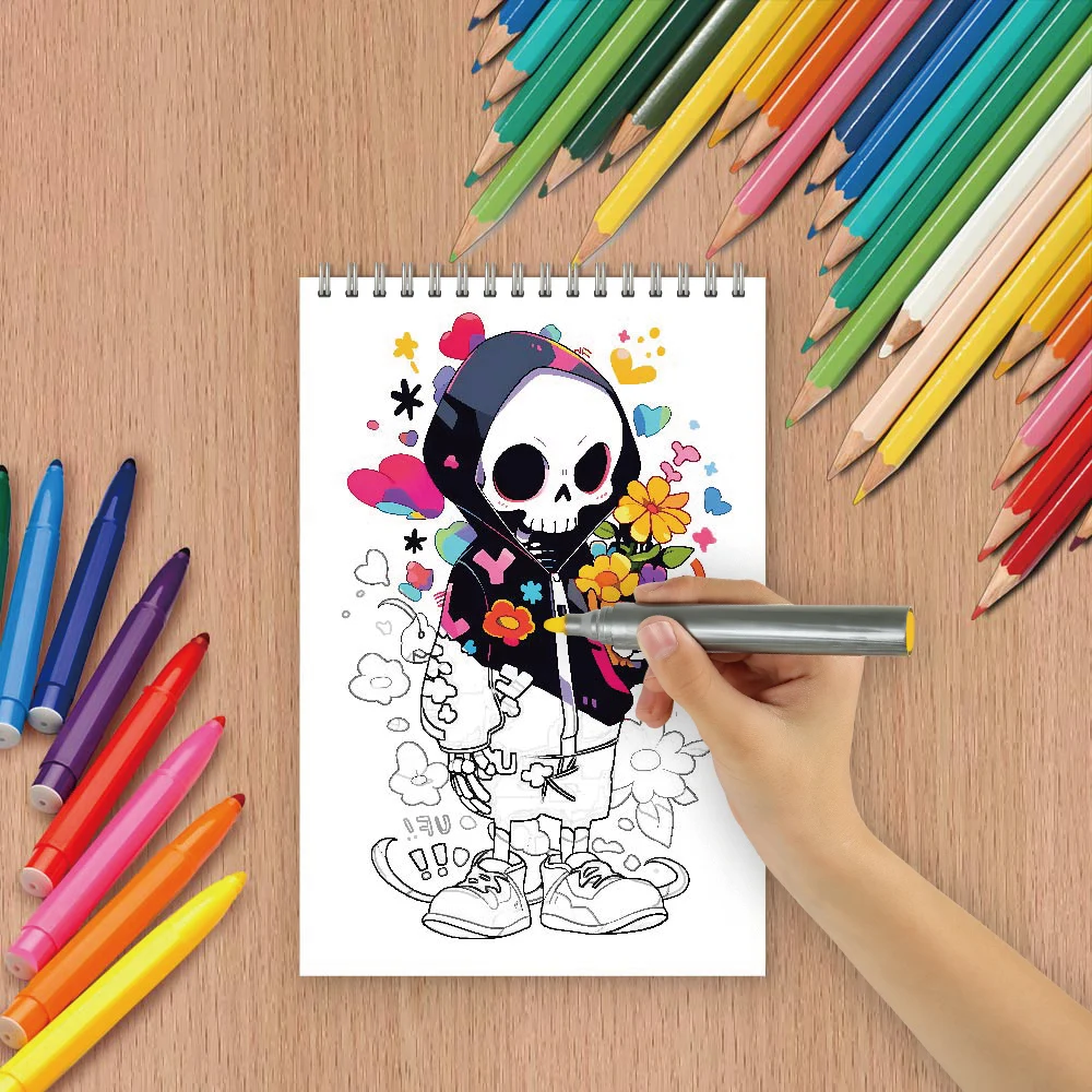 Adult Stress Relief Colouring Book - Spiral Book 50 Sheets 8.3x5.5 inches, can be used as birthday gift, party gift 3