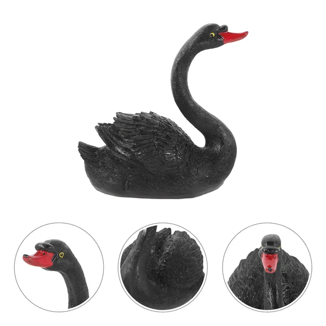 Úszó Hattyú Szobor Dekoráció Gyanta Figura Modell Kerti Szobrok Fekete -Fehér Dekorációk Figurák Játékok - Image 2