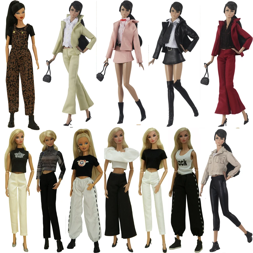NK Mix Style Fashion Outfit Modern Shoes Party Dress Stocking Hats Clothes For Barbie Doll Accessories Girl' 1/6 Doll Toy JJ