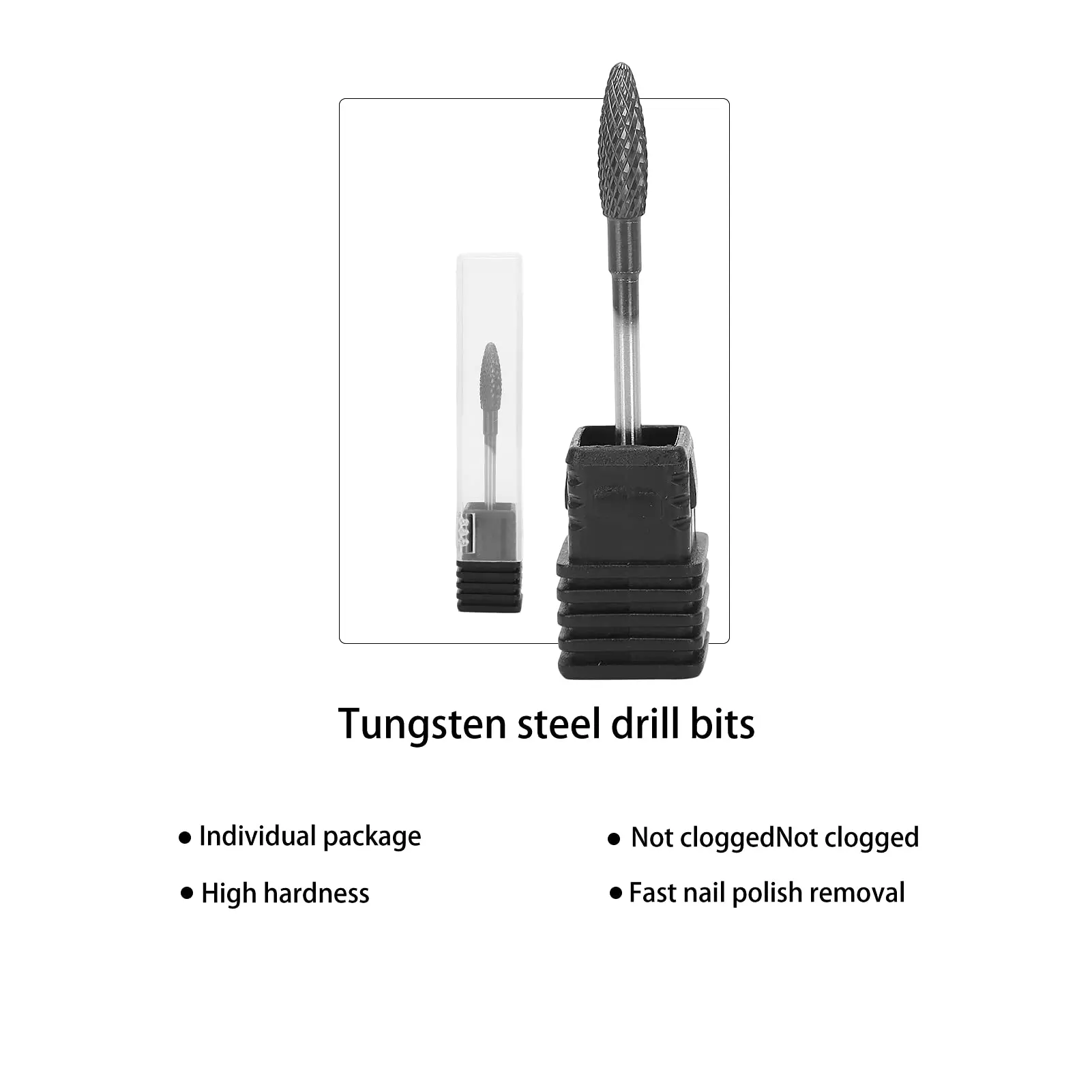 

Nail Polishing Grinding Head Black Tungsten Cabide Nail Drill Bits Nail Dead Skin Removal Tool for Nail Beauty Salon or Home