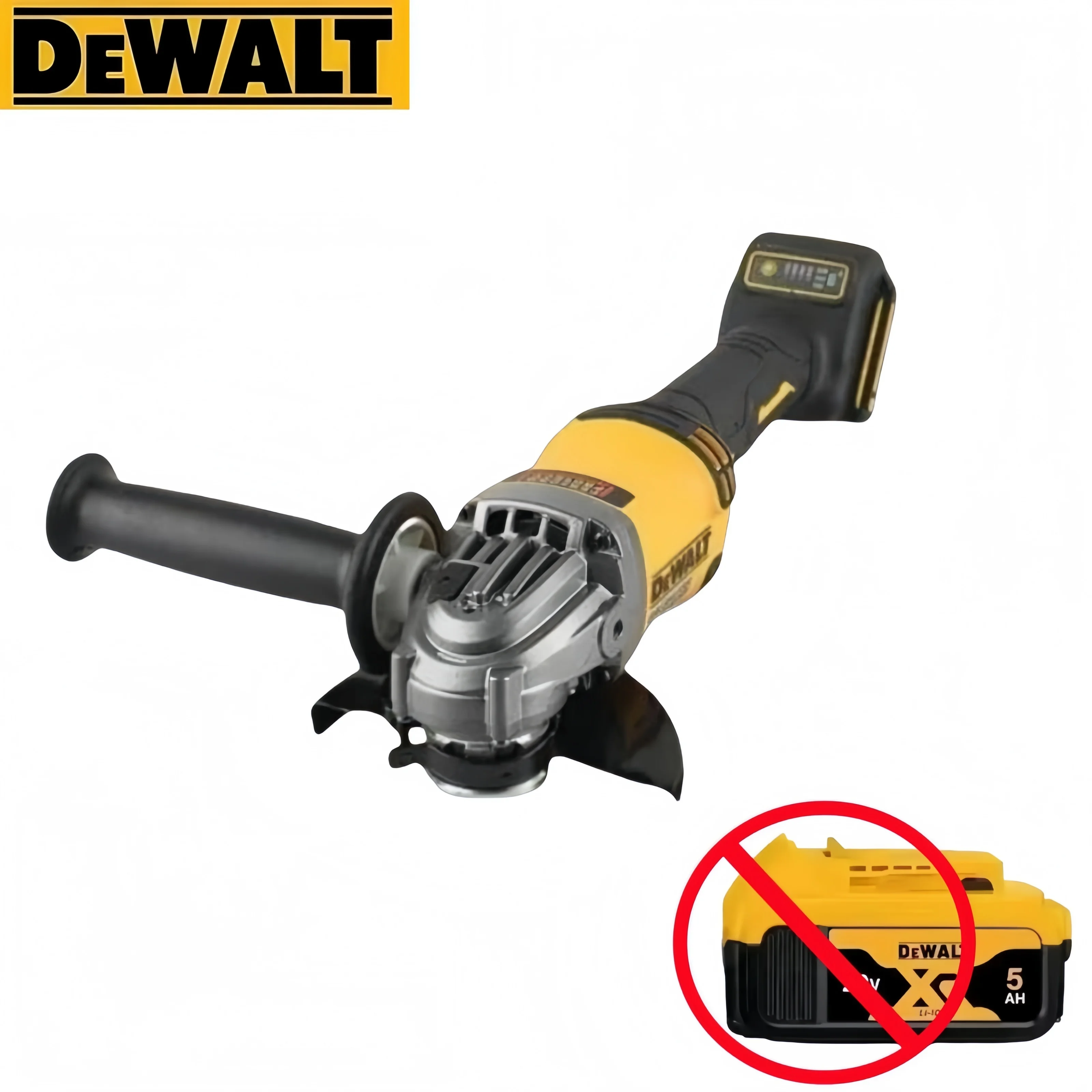 Cordless angle grinder in use