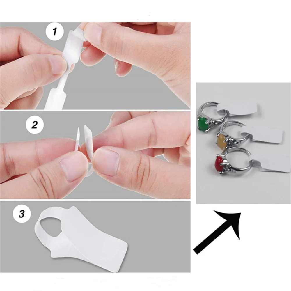 Rectangle Blank Jewelry Price Tags - Self Adhesive Barbell Sticker Cards for Display and Packaging