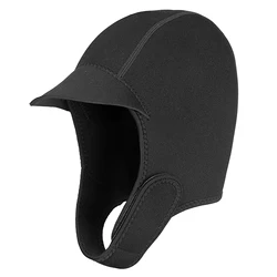 Thermal Neoprene Wetsuit Hat - Warm Snorkeling & Surfing Headgear (Black)