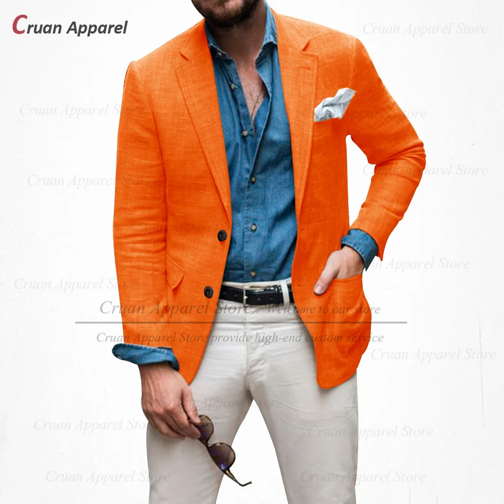 Sky Blue Linen Blazers Men Slim Fit for men